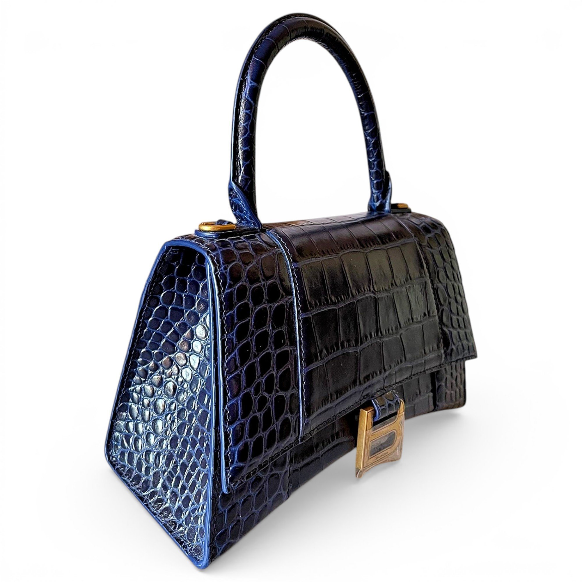 Hourglass leather mini bag