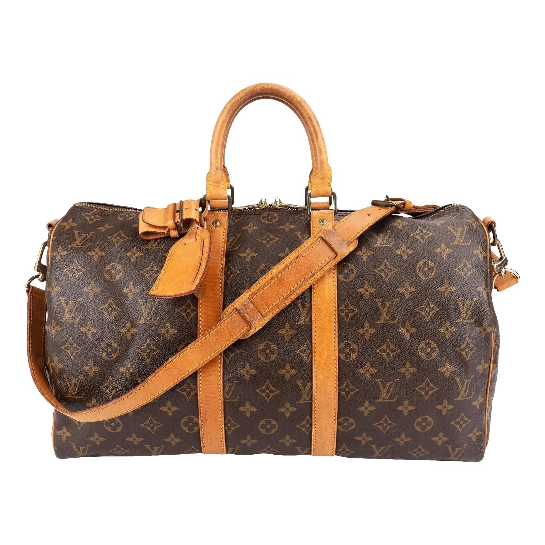 Keepall leather travel bag