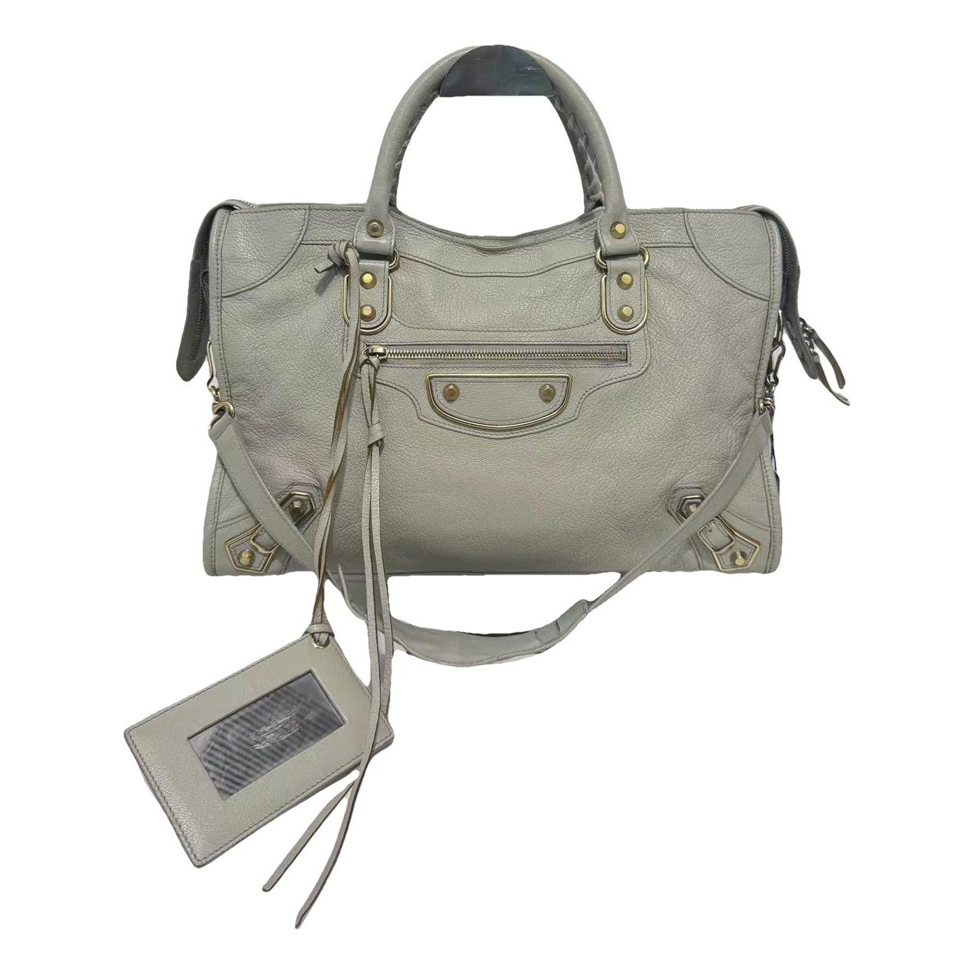 City leather handbag