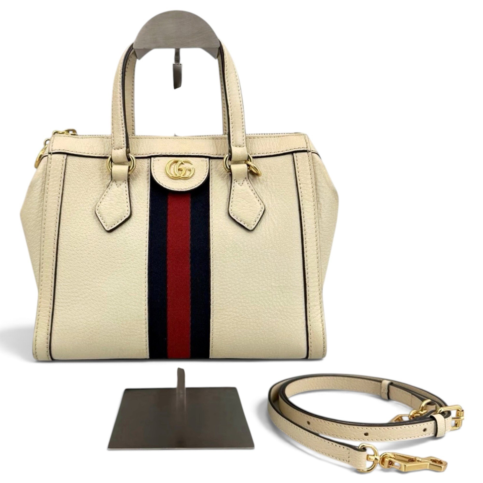 Ophidia Top Handle leather handbag