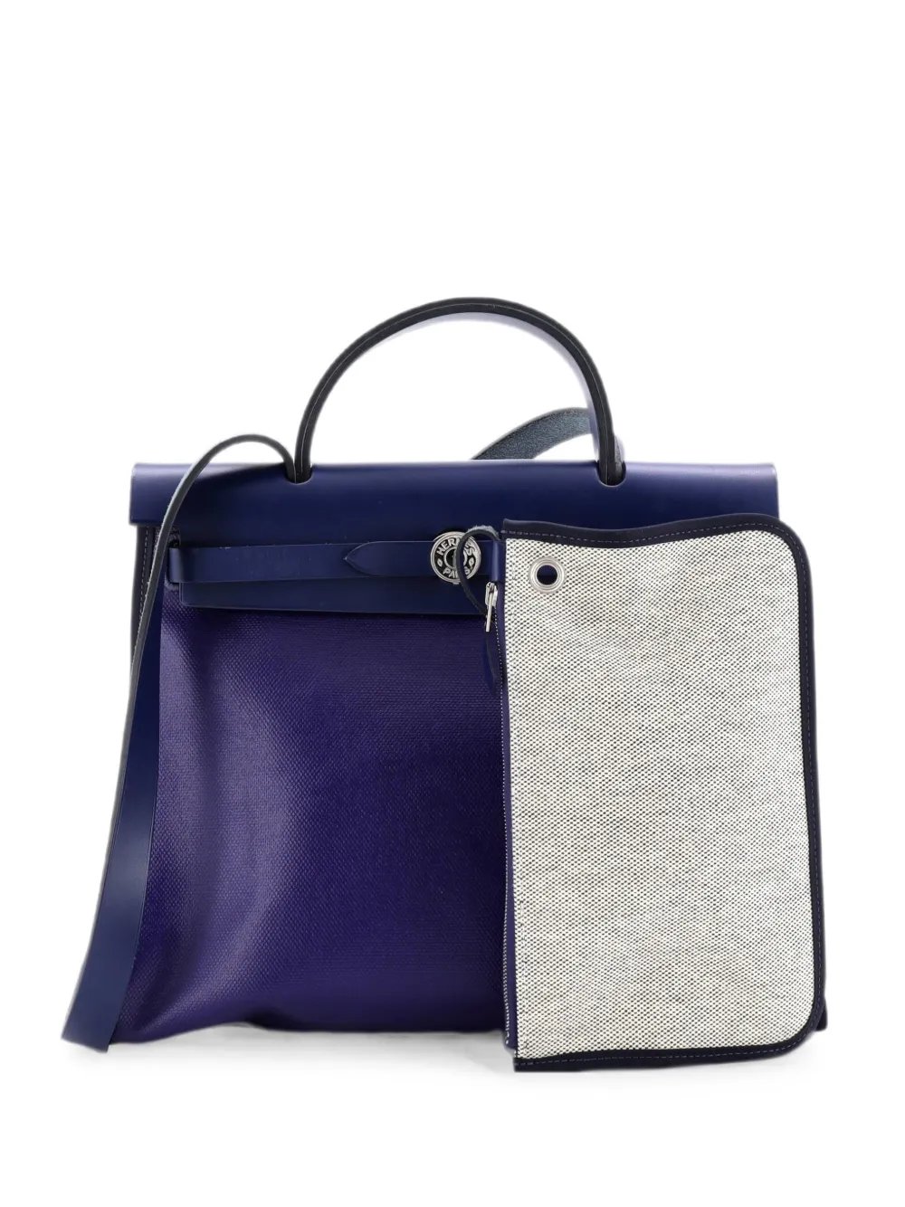 Hermes Herbag Zip Berline Vache Canvas and Leather 31 shoulder bag