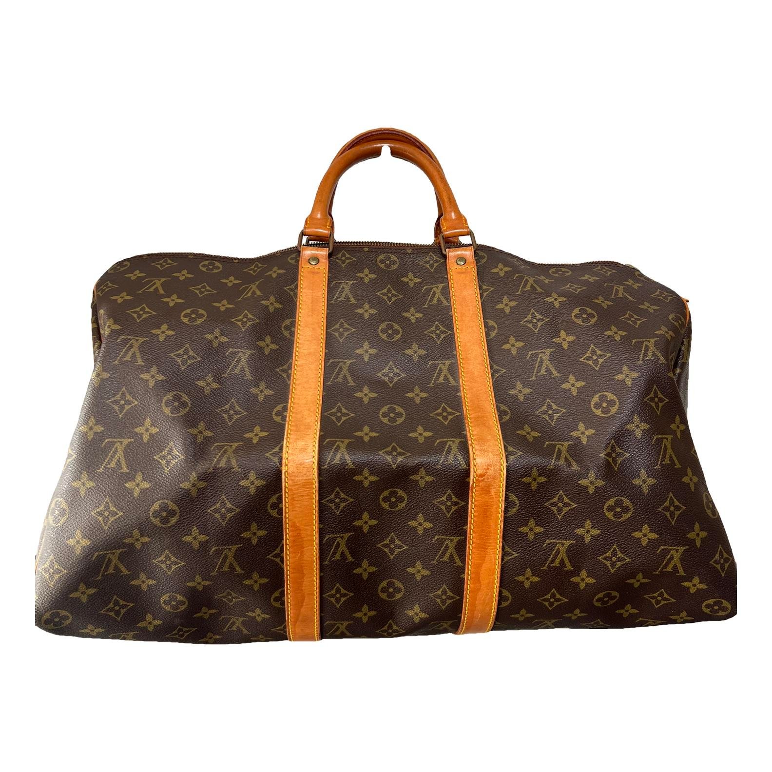 Keepall leather travel bag