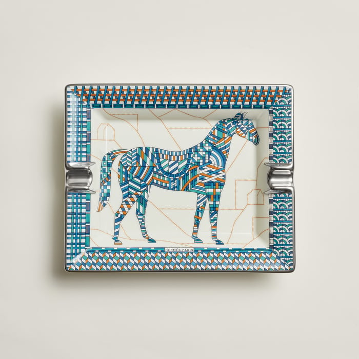 Bleu Cobalt Cheval Deco Ashtray