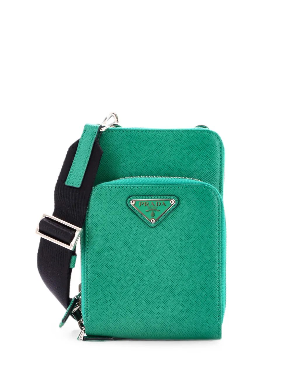 Front Pocket Phone Holder Saffiano Leather crossbody bag