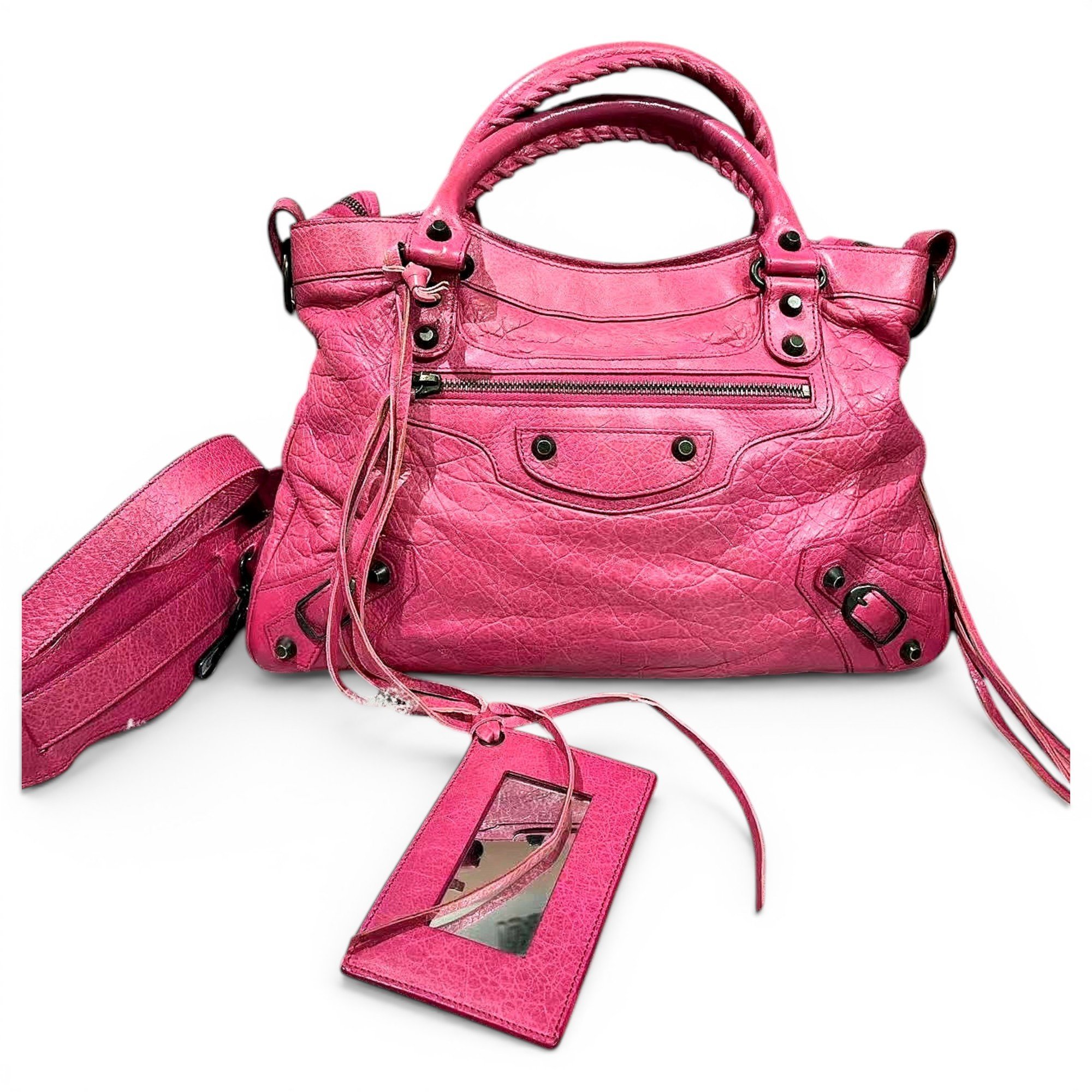 City leather handbag