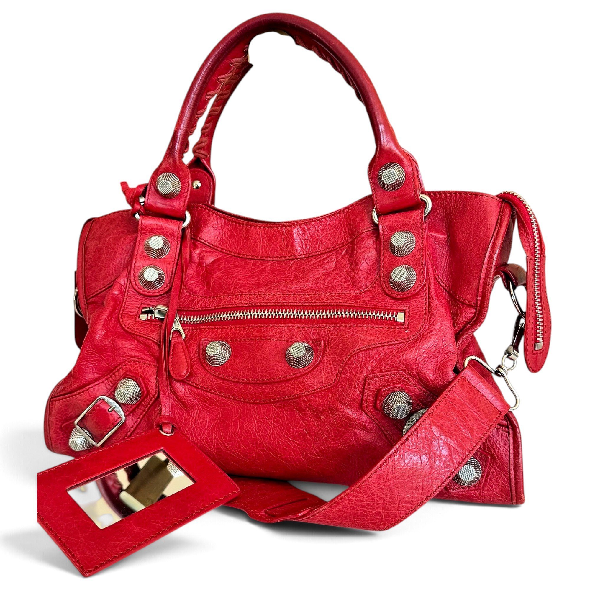 City leather handbag