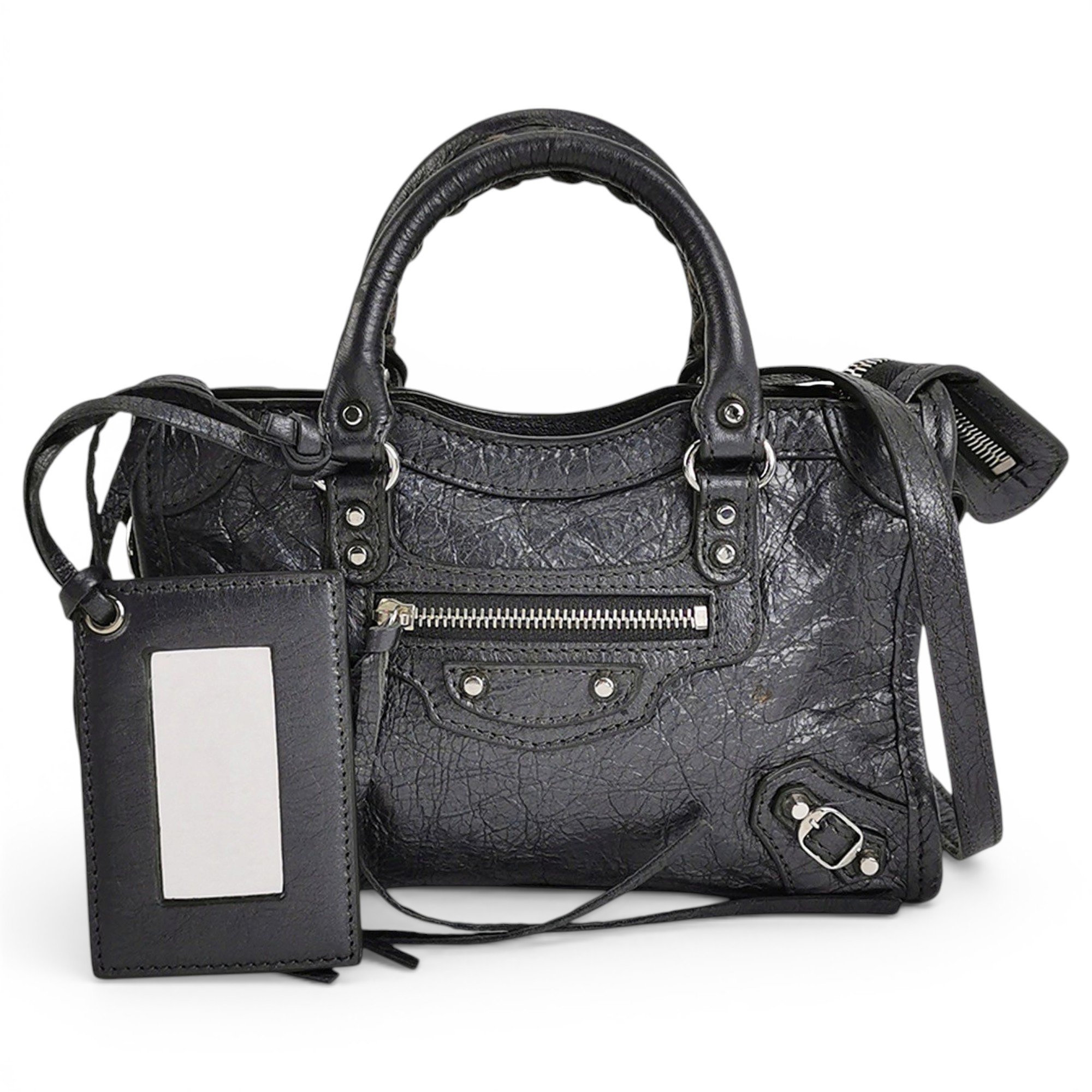 City leather handbag