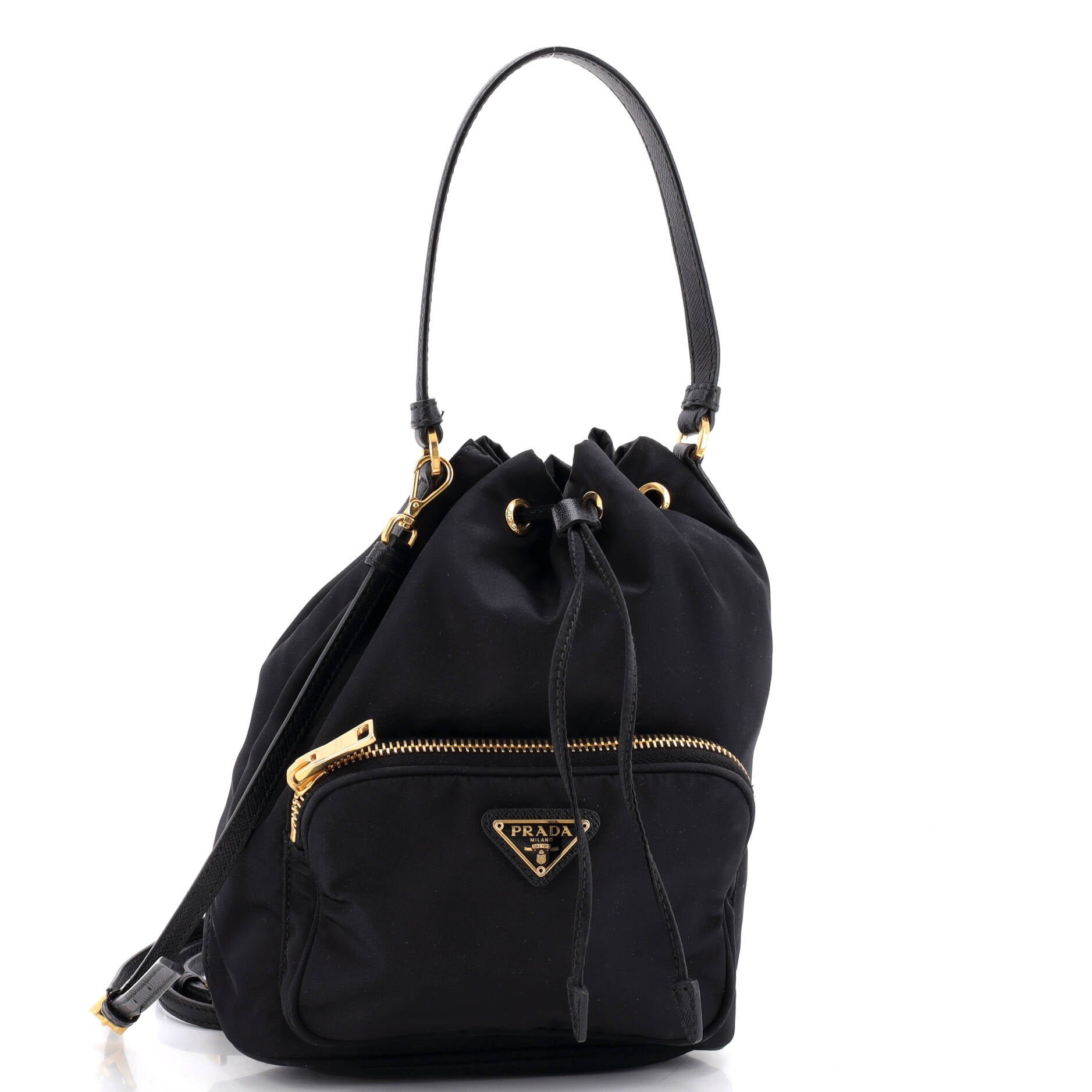 Drawstring Bucket Bag Tessuto Small