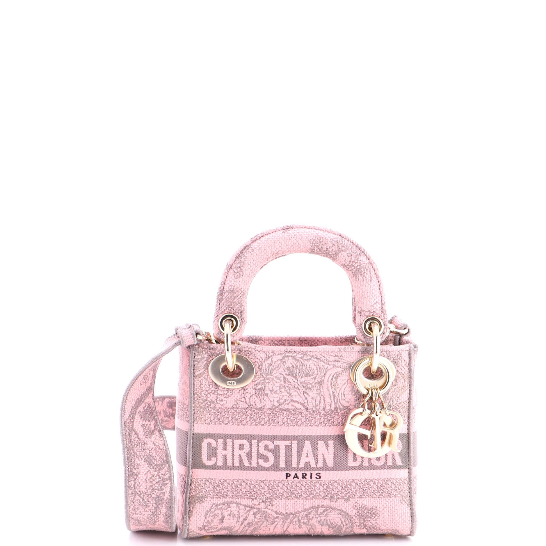 Lady D-Lite Bag Embroidered Canvas Mini