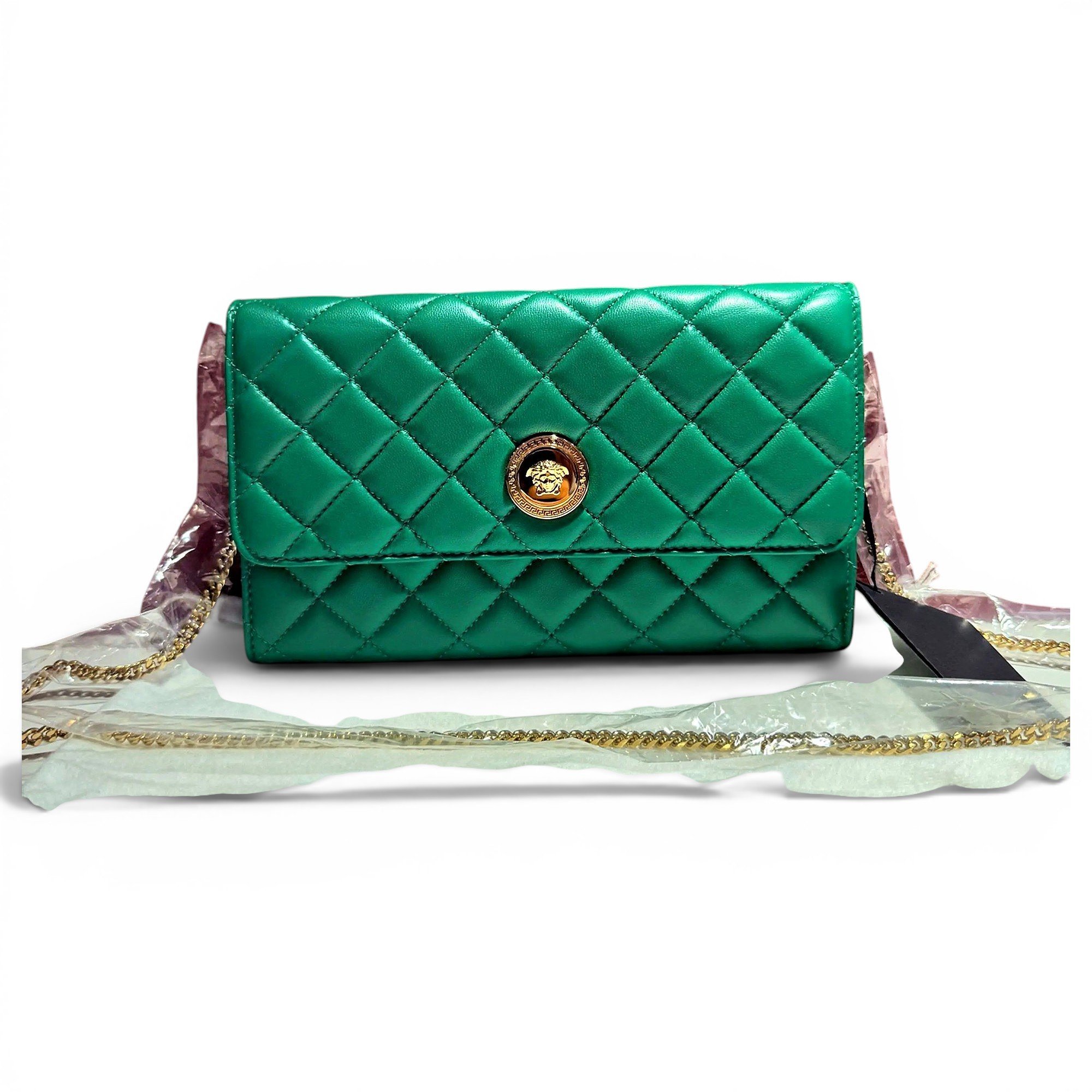 Versace Virtus leather handbag