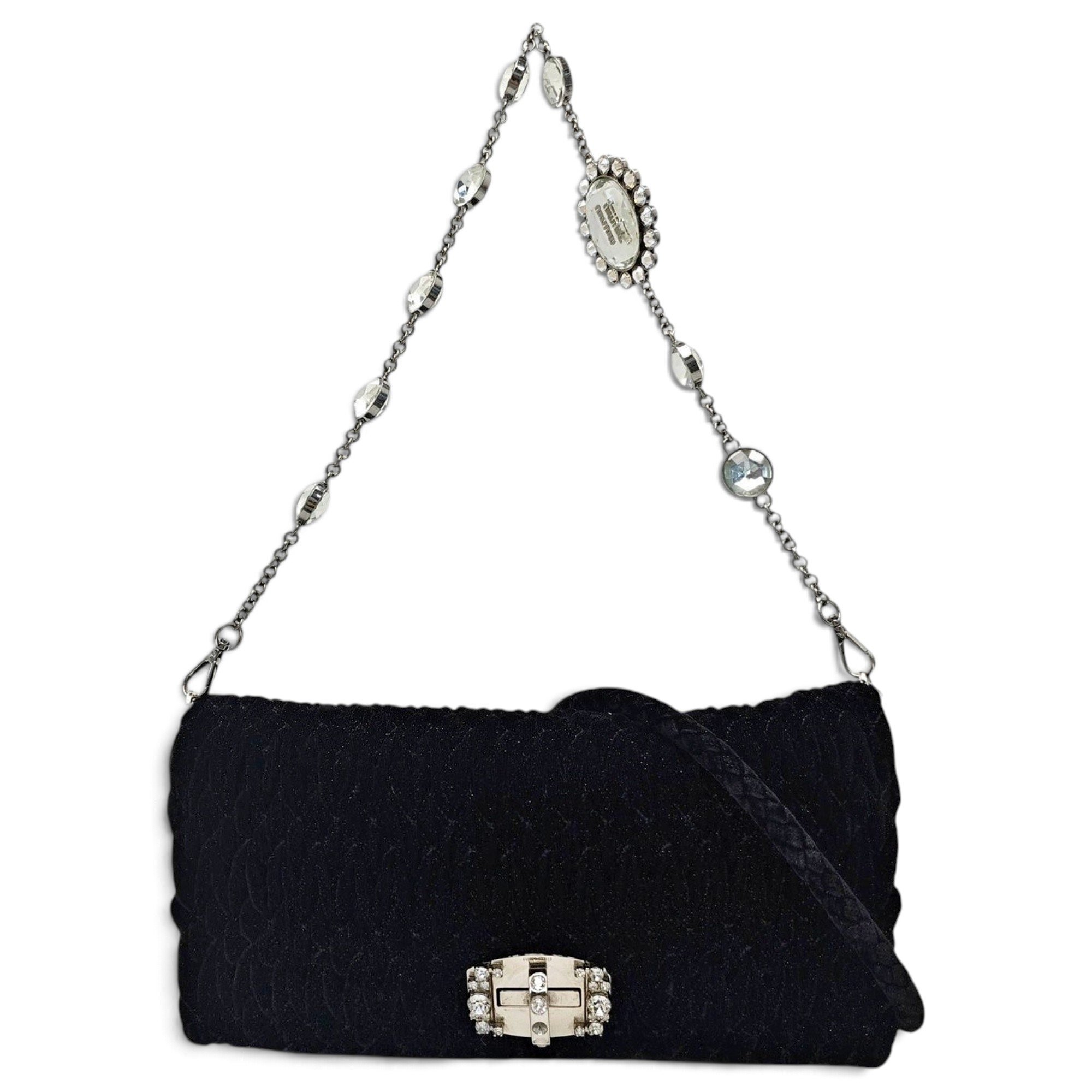 Miu Crystal velvet handbag