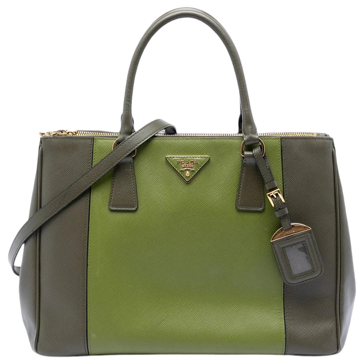 Double leather satchel