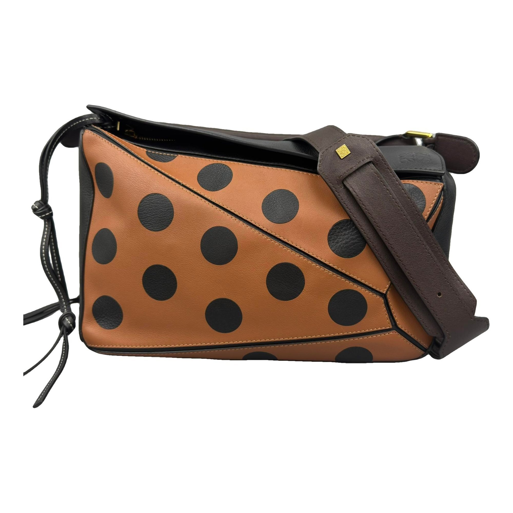 Puzzle leather handbag