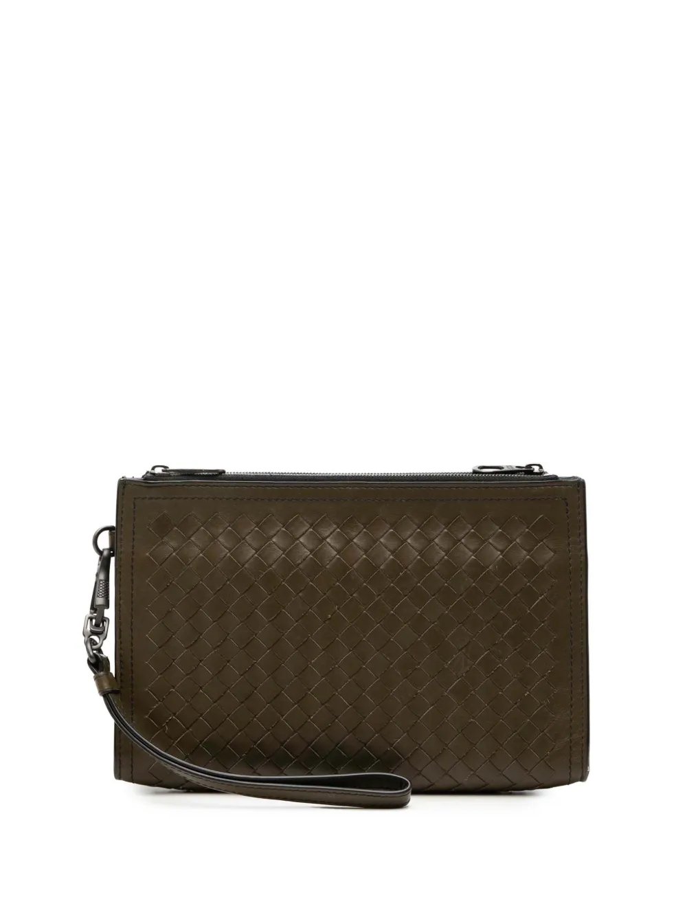 Bottega Veneta 2012-2026 Nappa Intrecciato Double Zip Wristlet clutch bag