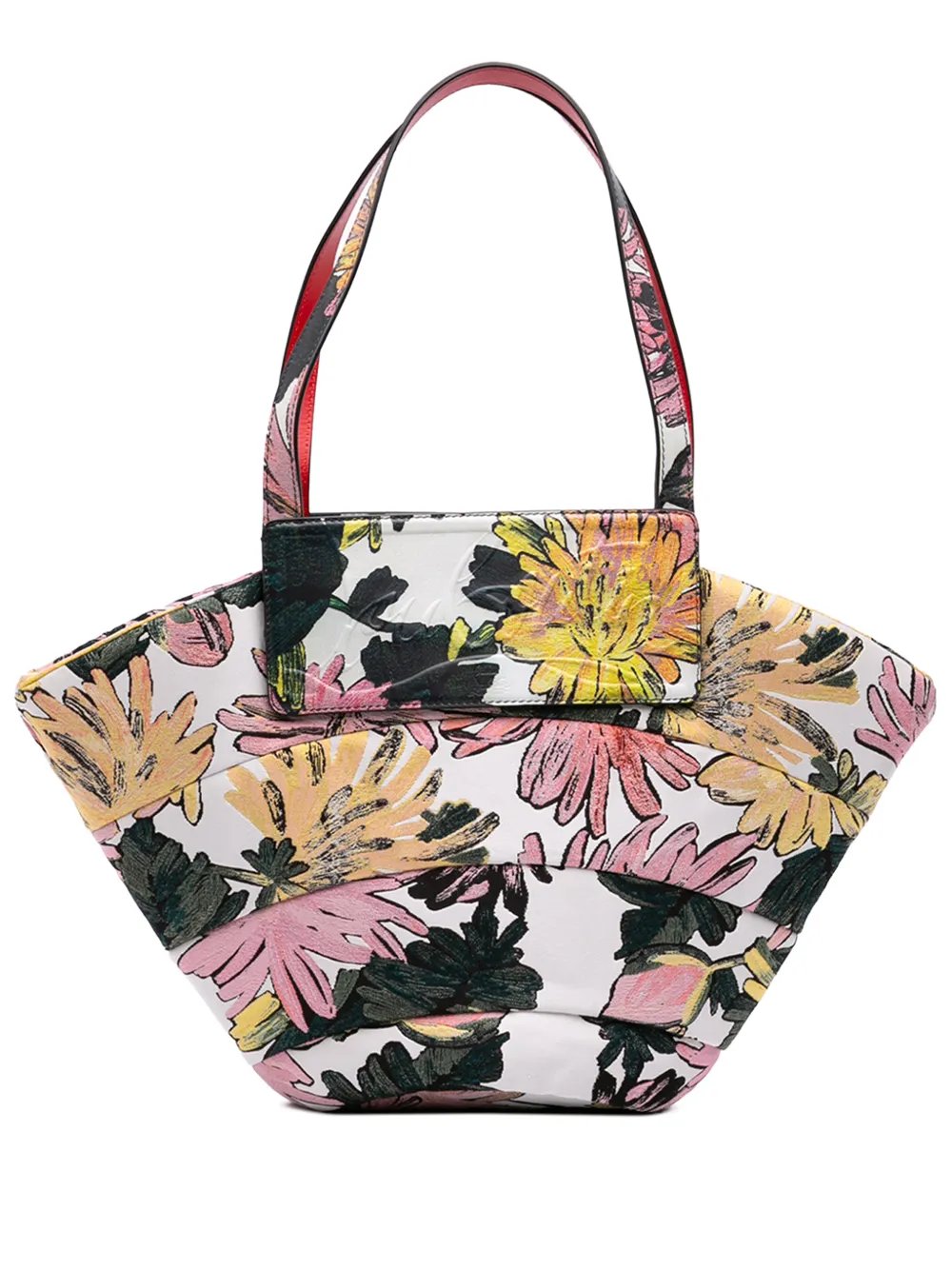 Christian Louboutin 2021-2022 Canvas Floral Embroidered Loubishore tote bag