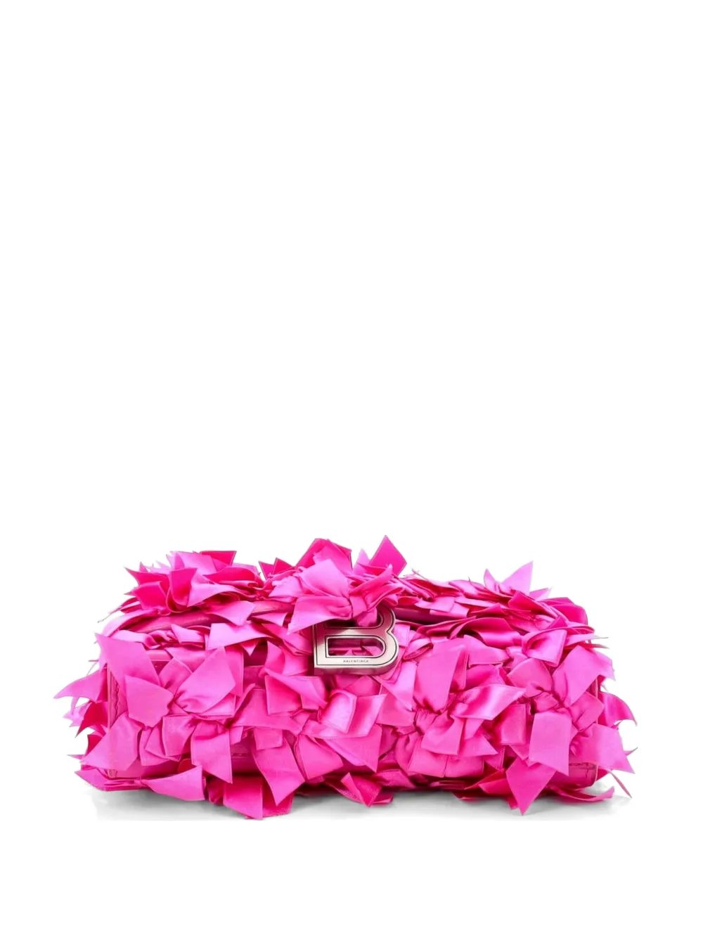 Hourglass Bow Chain Wallet Satin Embellished Leather shoulder bag
