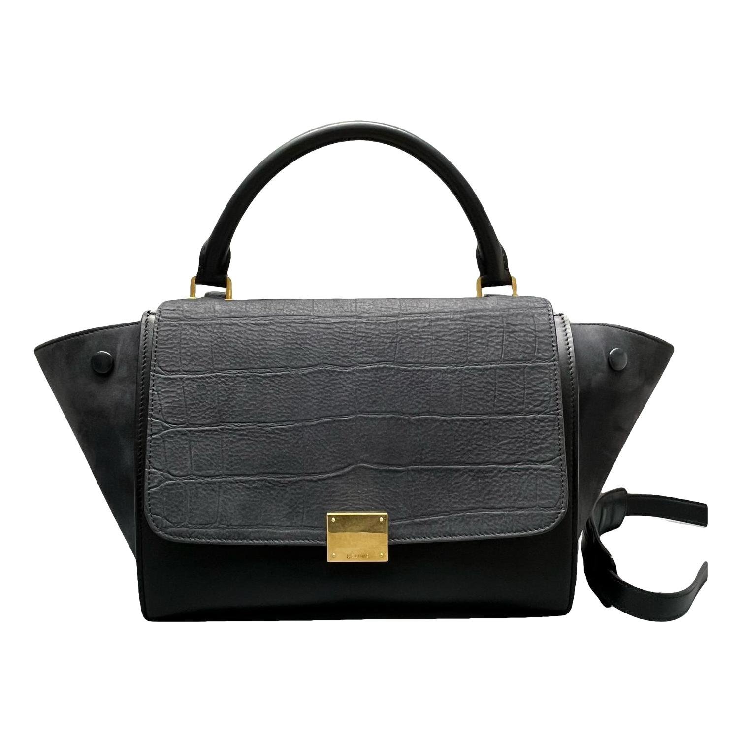 Trapèze leather handbag