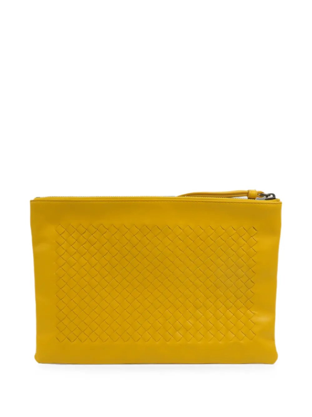 Intrecciato leather clutch bag