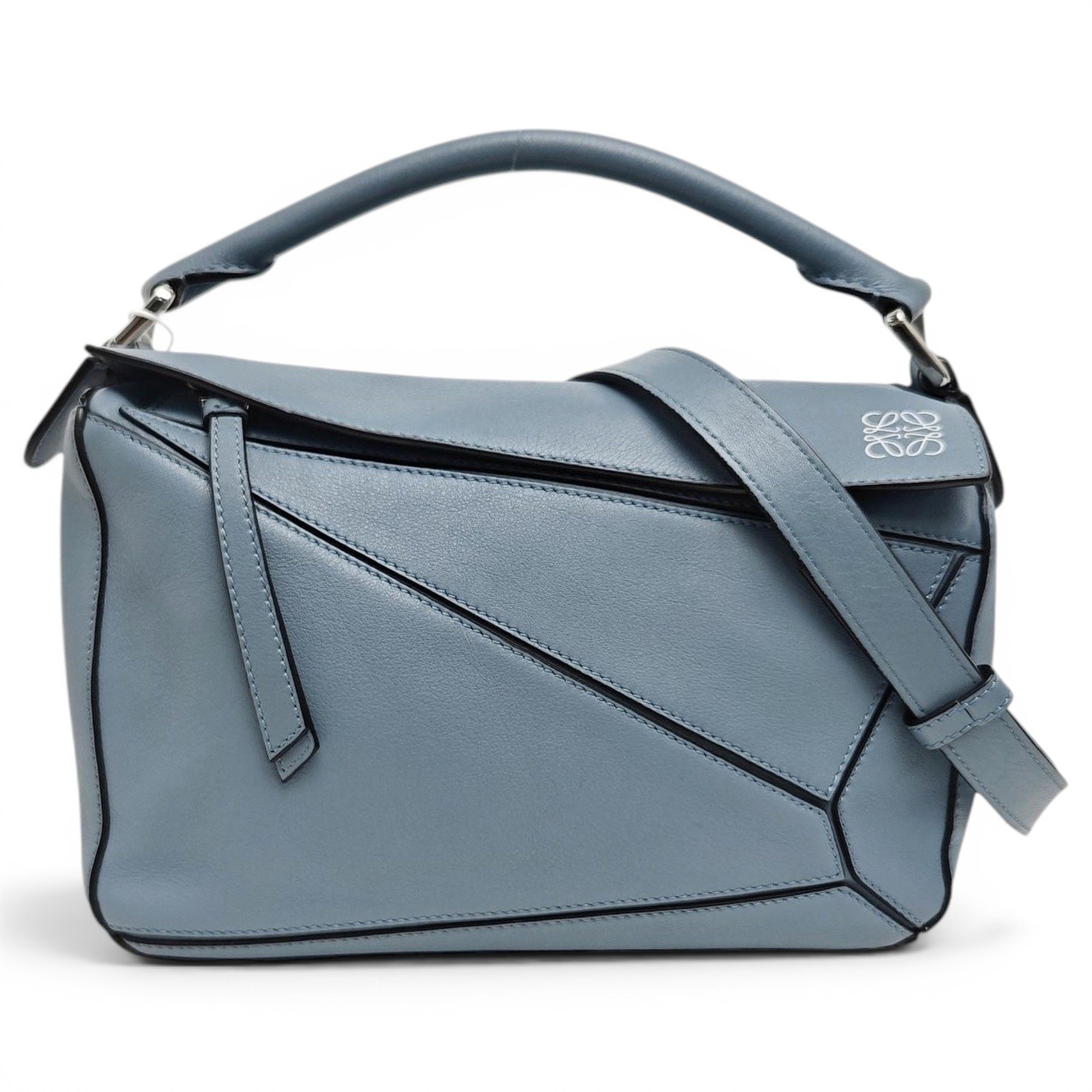 Puzzle leather handbag