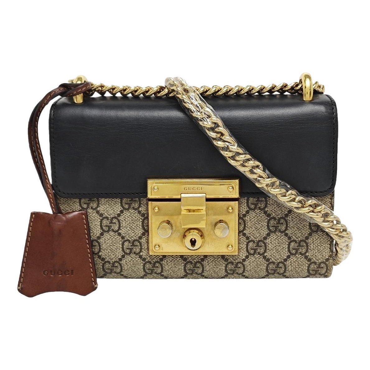 Padlock leather handbag