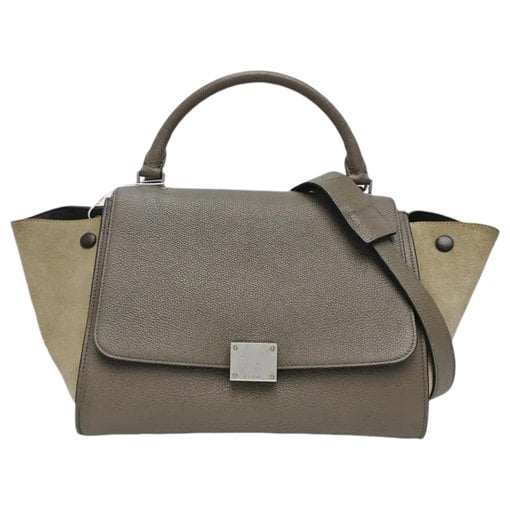 Trapèze leather handbag