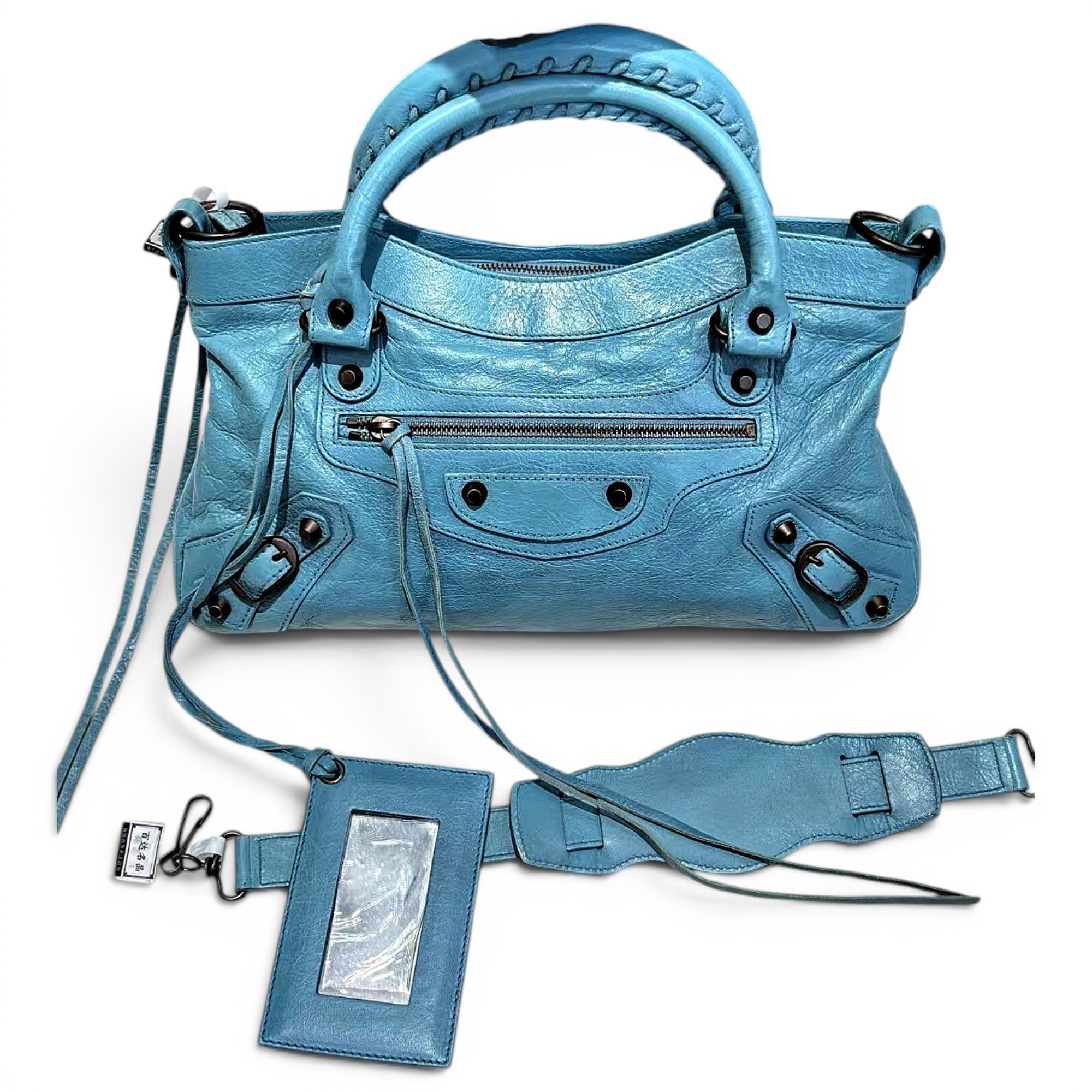 City leather handbag