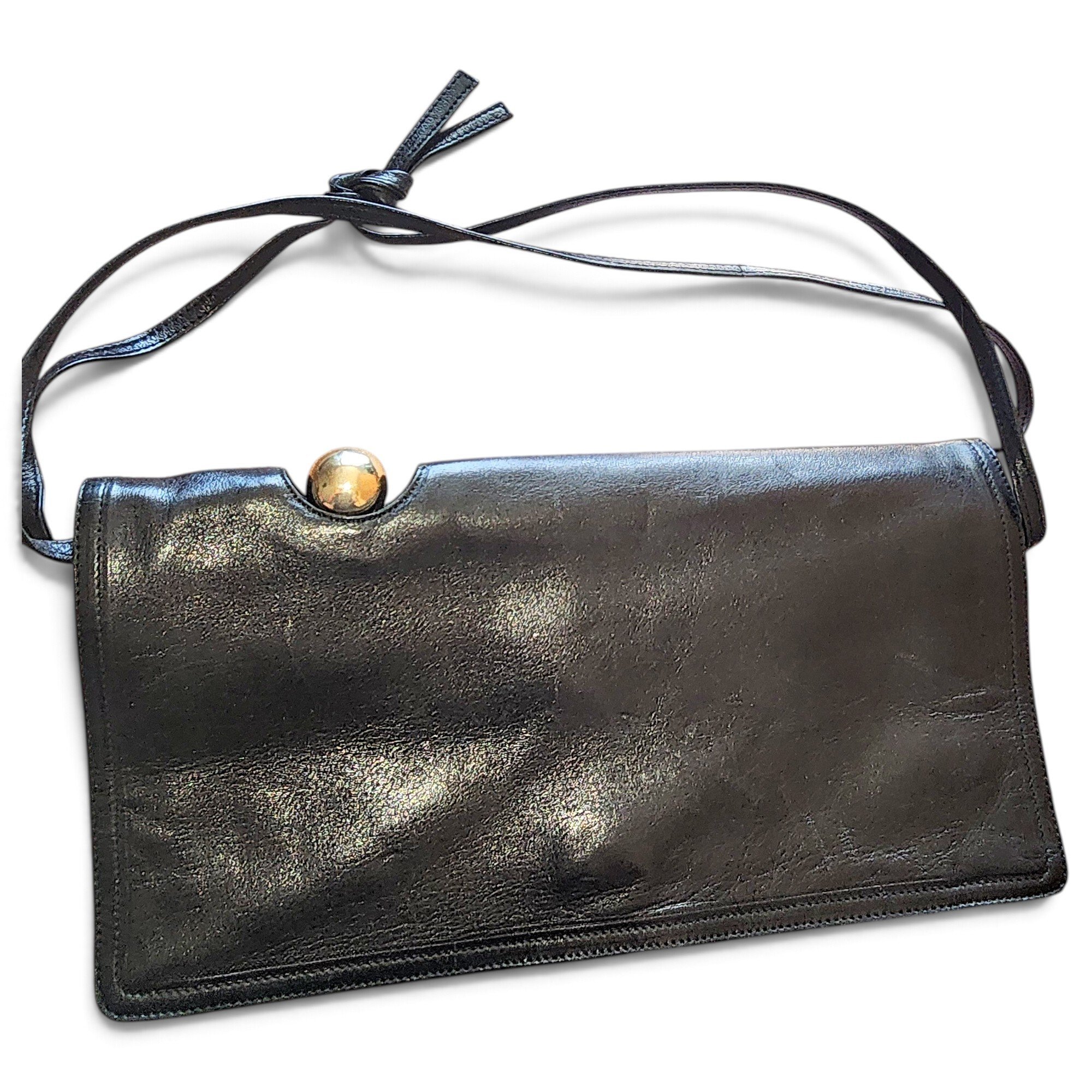 Leather clutch bag