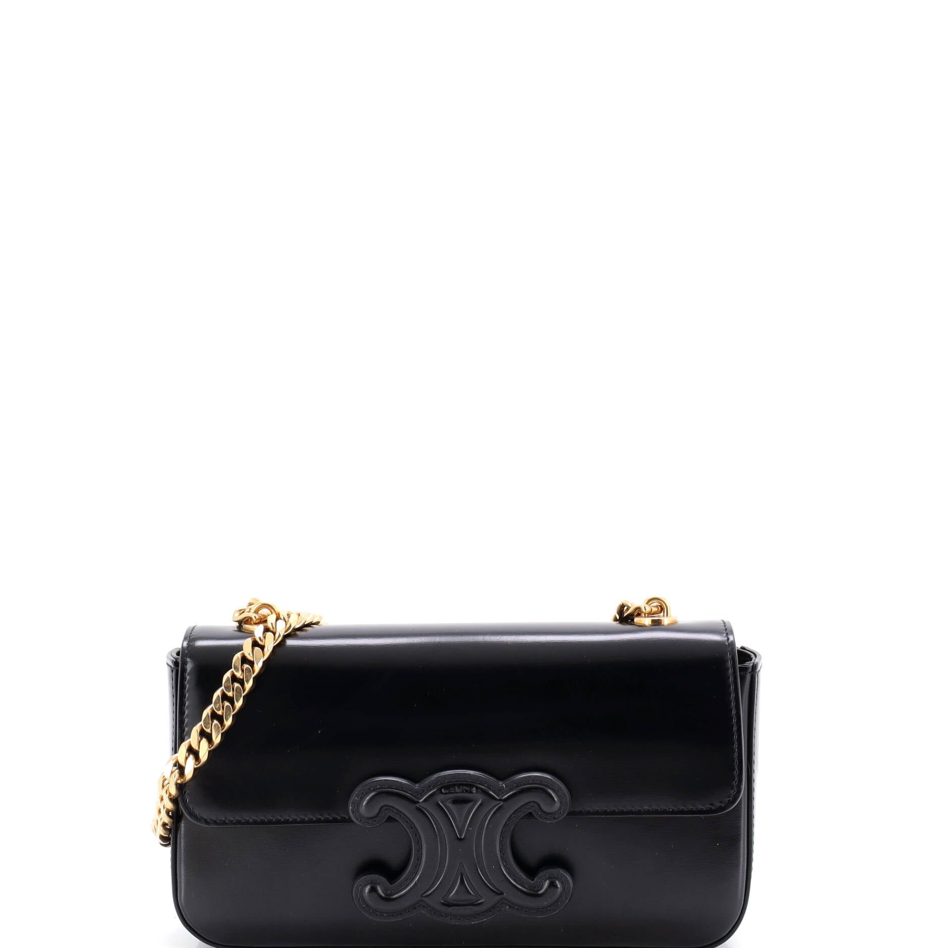 Triomphe Chain Shoulder Bag Leather Small
