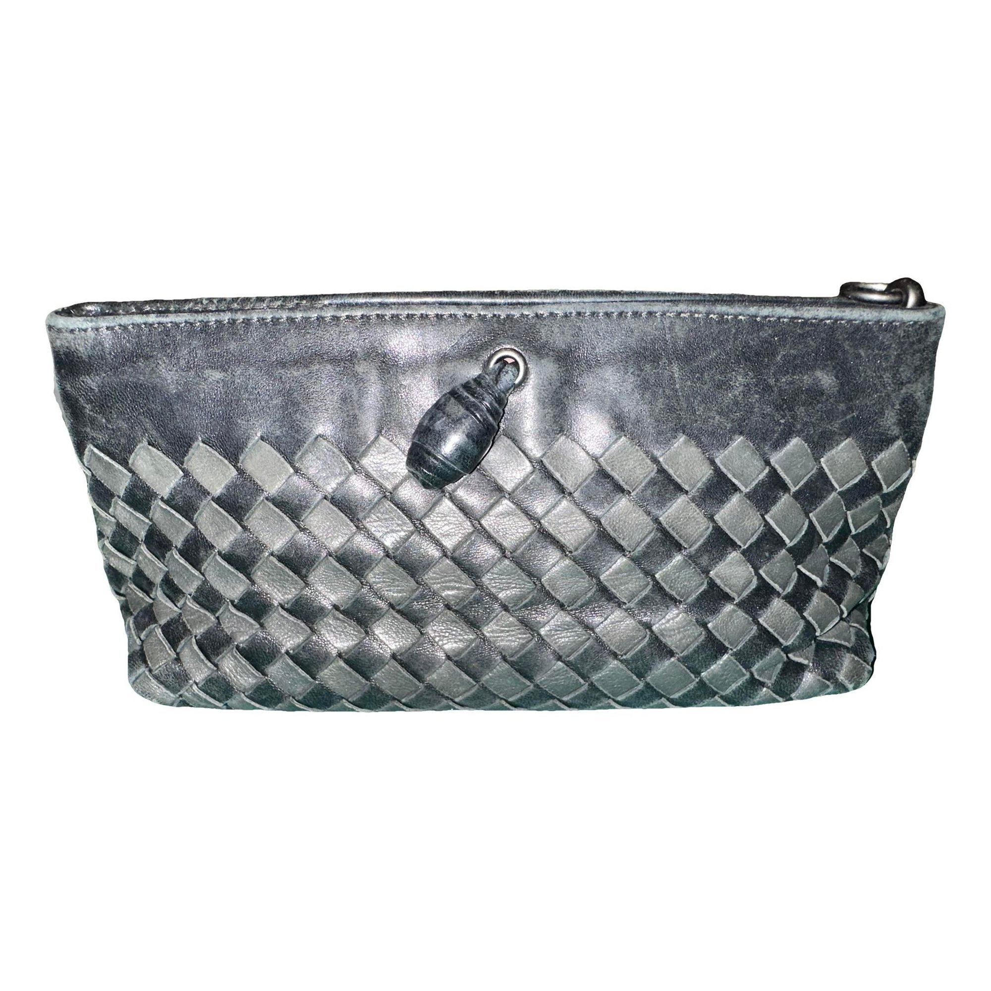 Leather clutch bag