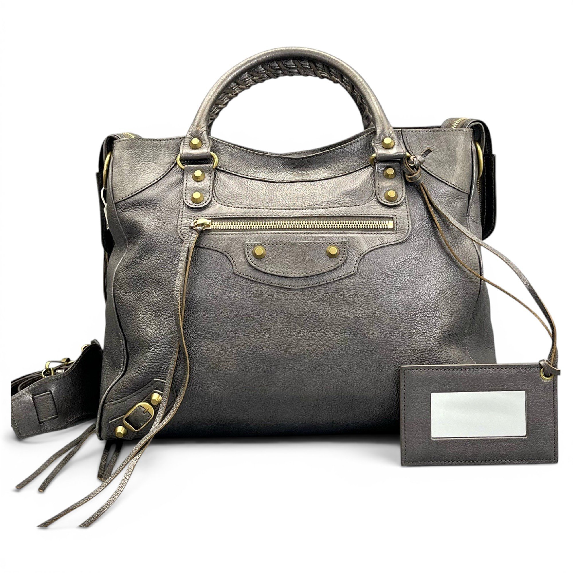 City leather handbag