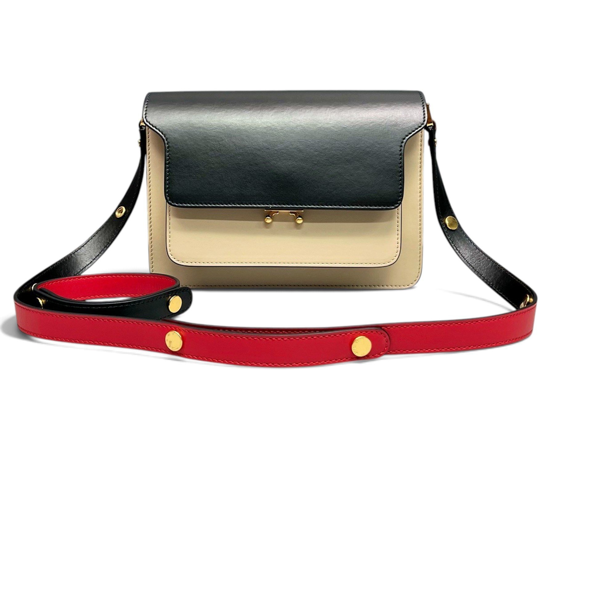 Trunk leather crossbody bag