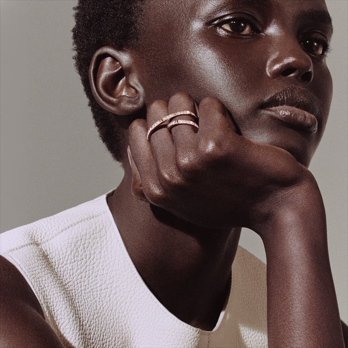 Sans Coloris Hermès Clou d'H Double Ring