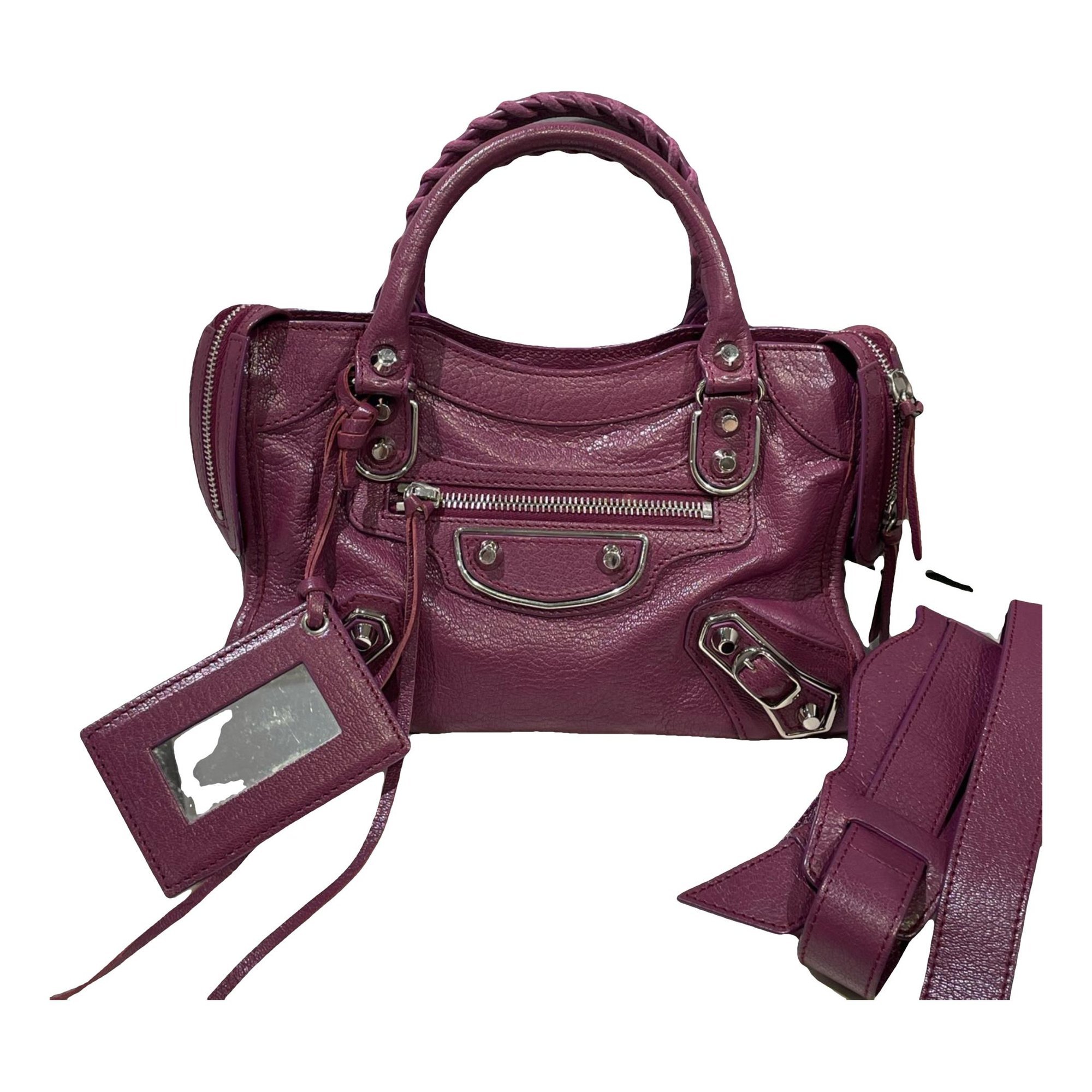 City leather handbag