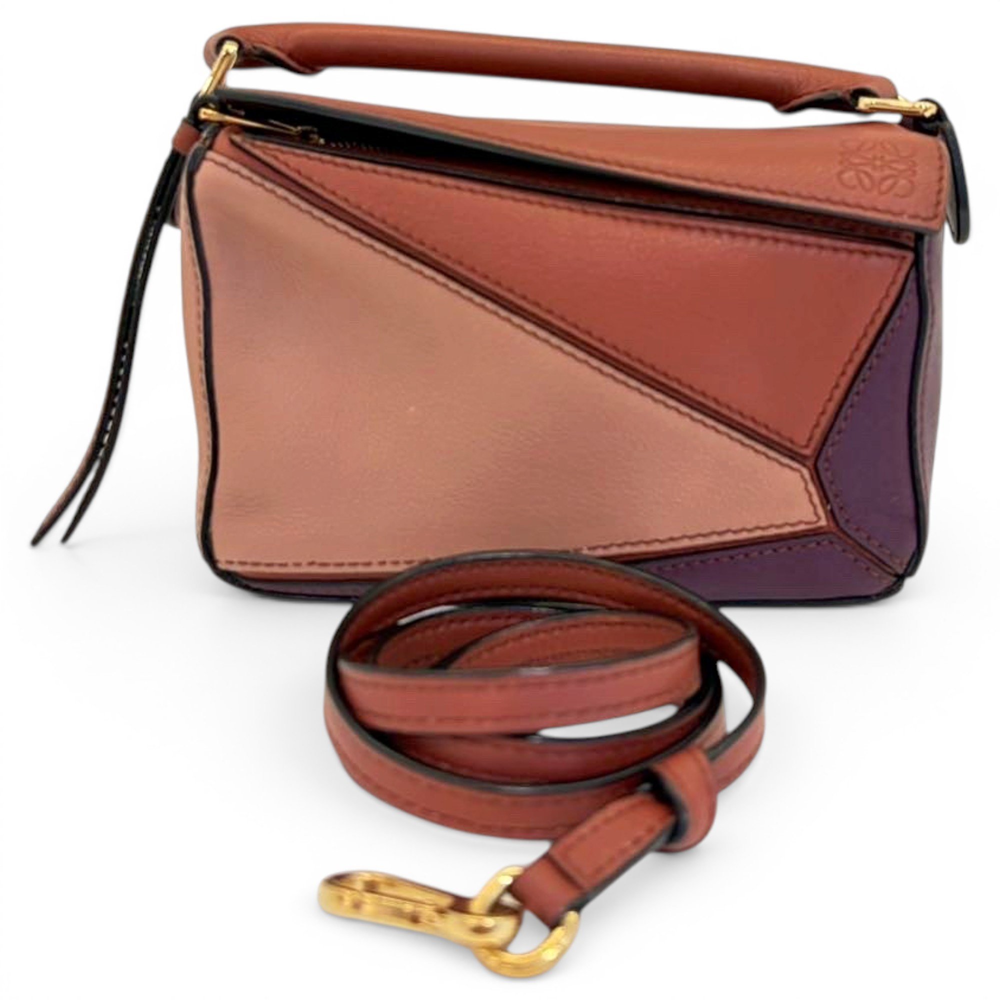 Puzzle leather handbag