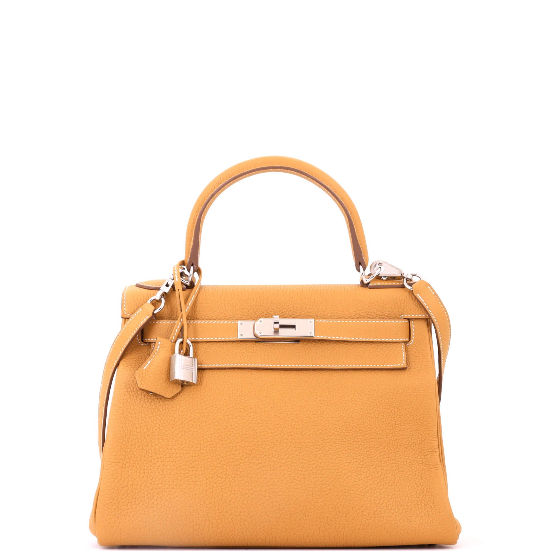 Kelly Handbag Natural Sable Togo with Palladium Hardware 28
