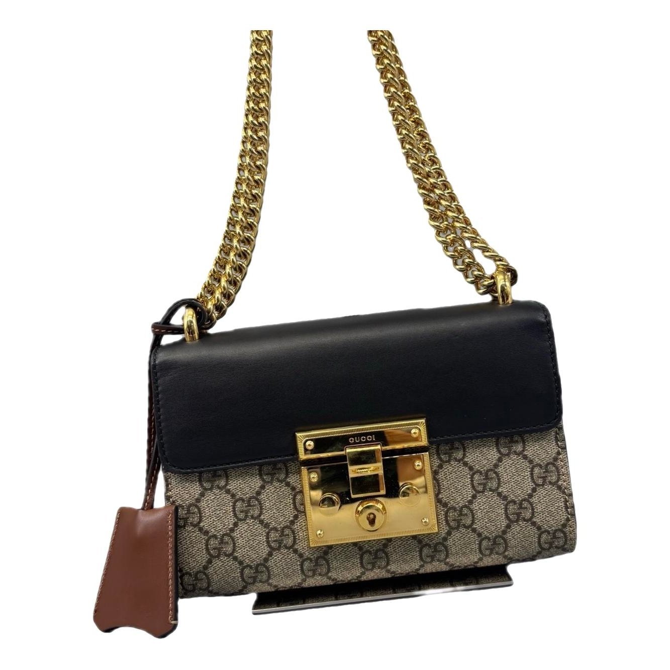 Padlock leather handbag