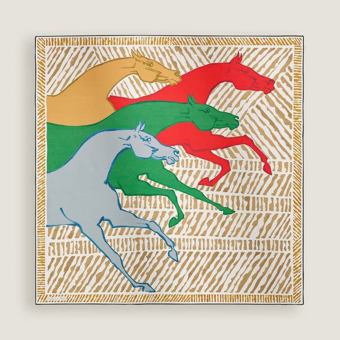 Au Triple Galop Double Face Scarf 90