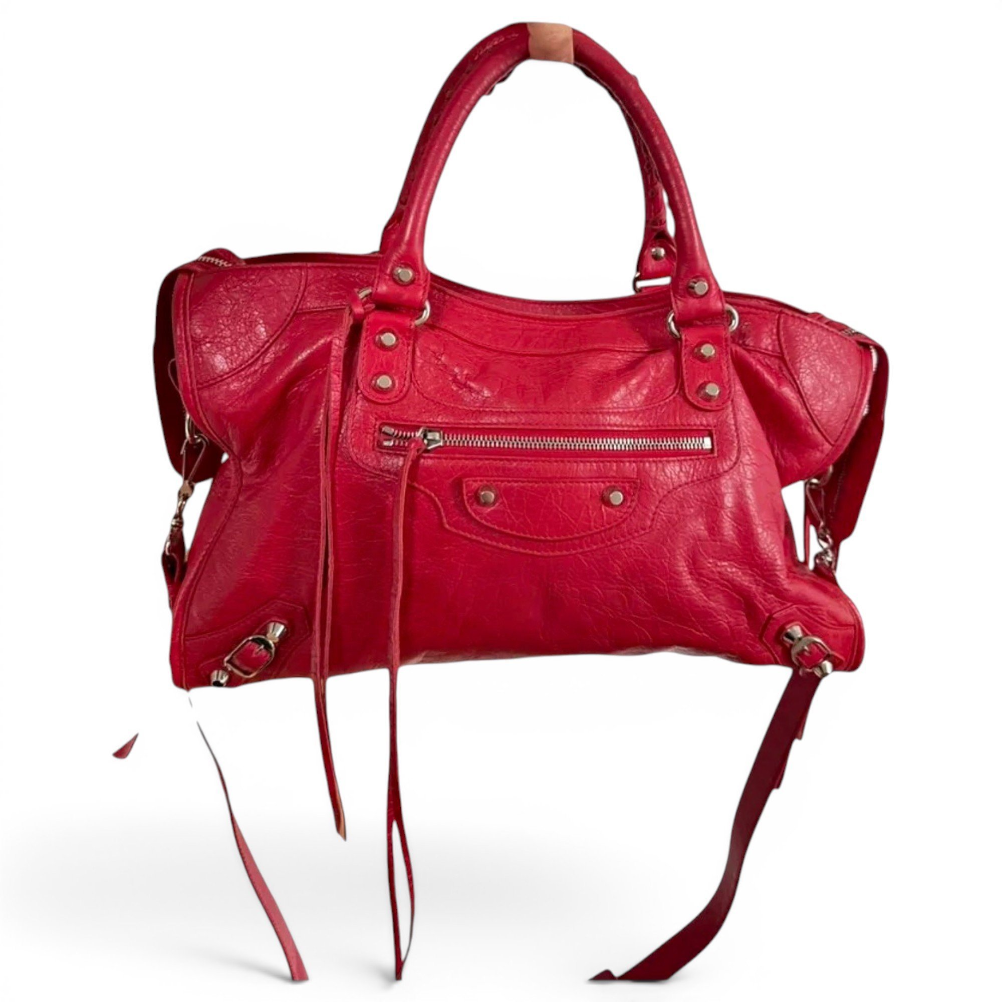City leather handbag