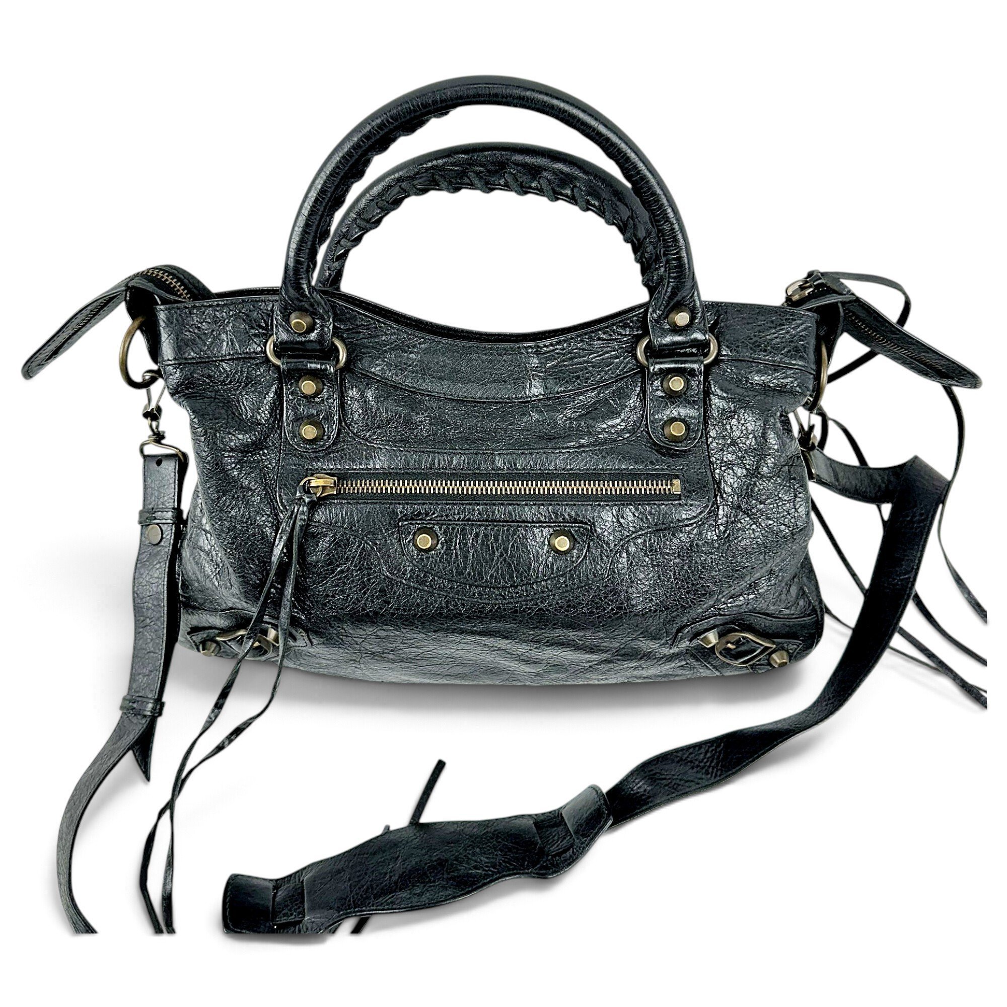 First leather handbag