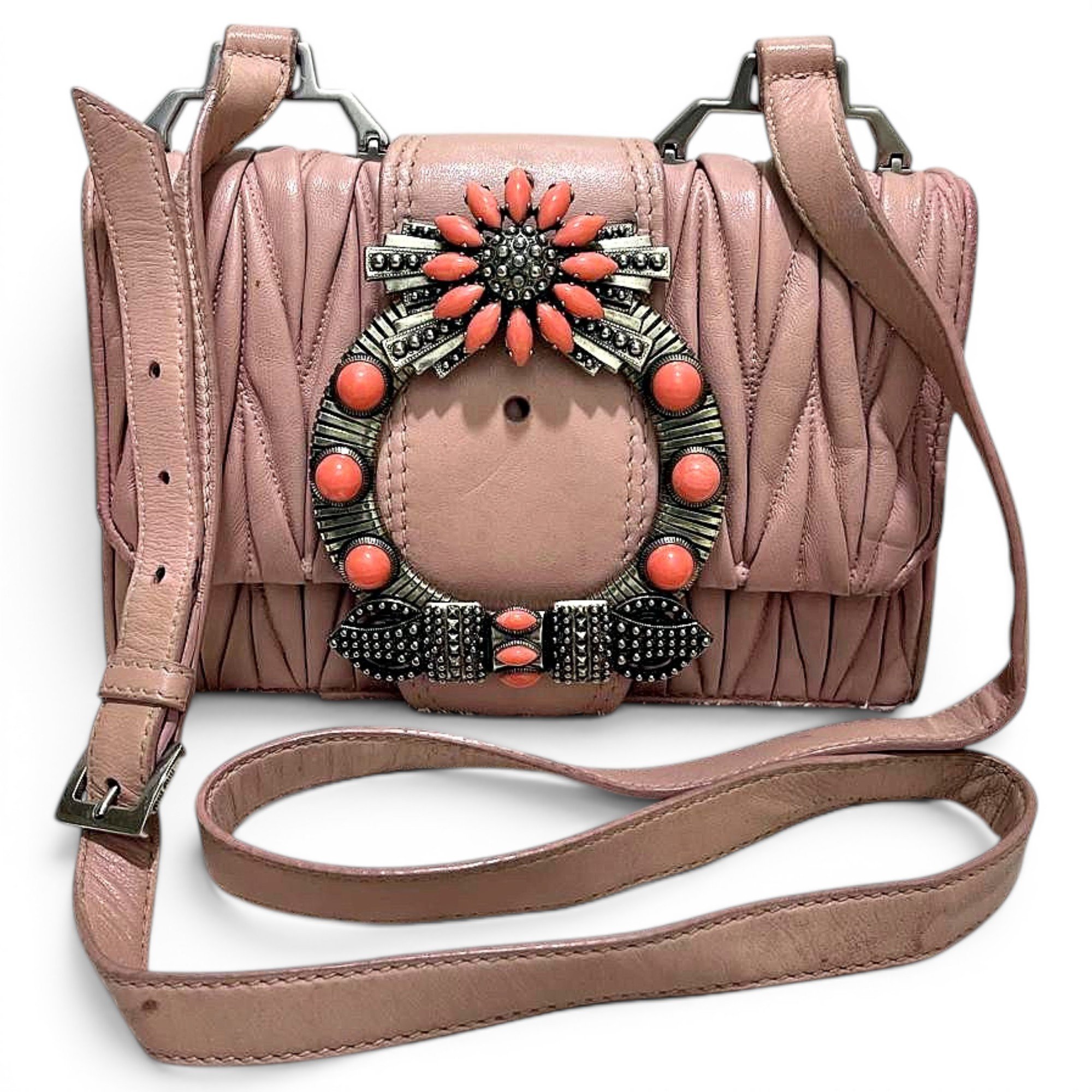 Miu Lady leather handbag