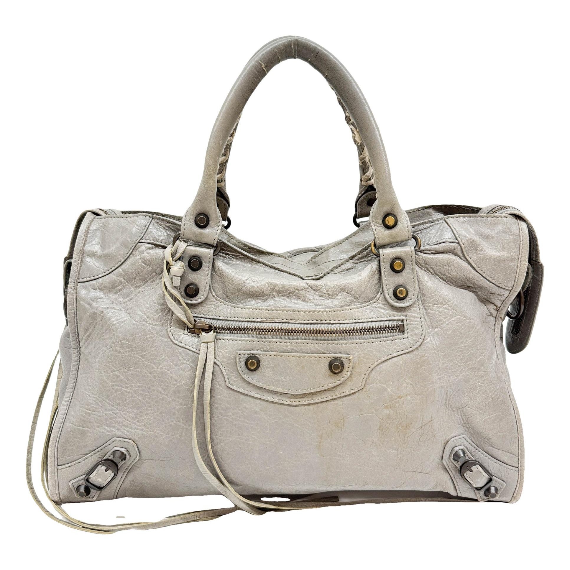 City leather handbag
