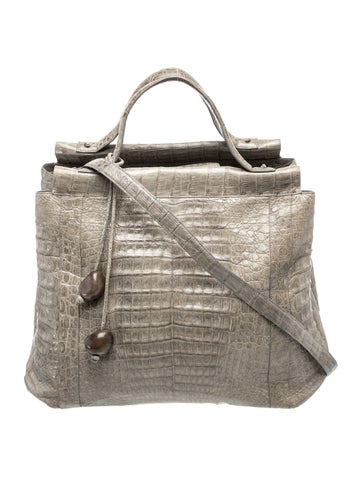 Crocodile Top Handle Bag