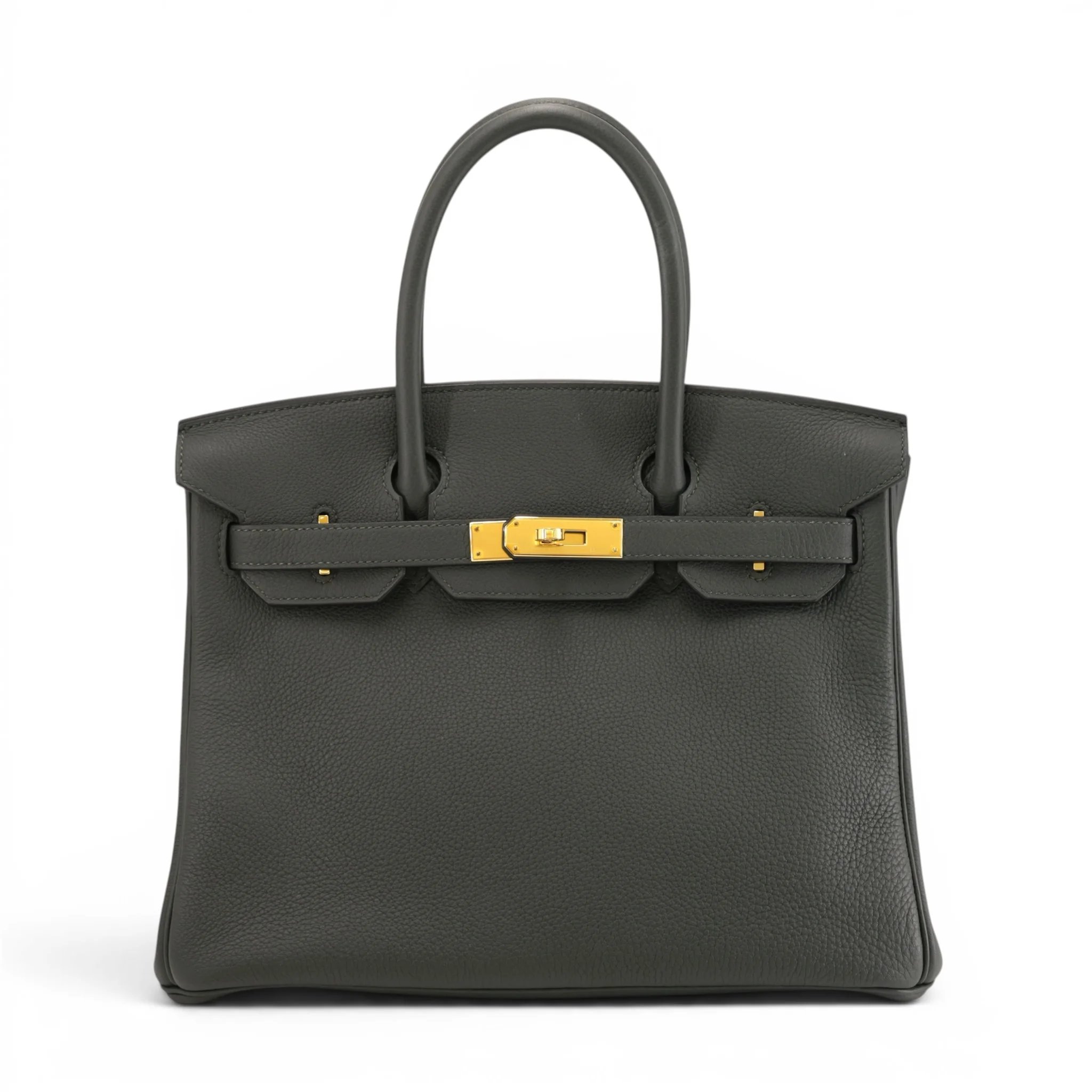 Very Good ( Rank A) HERMÈS Birkin 30 Vert Fonce (67) Togo Gold hardware W (2024)