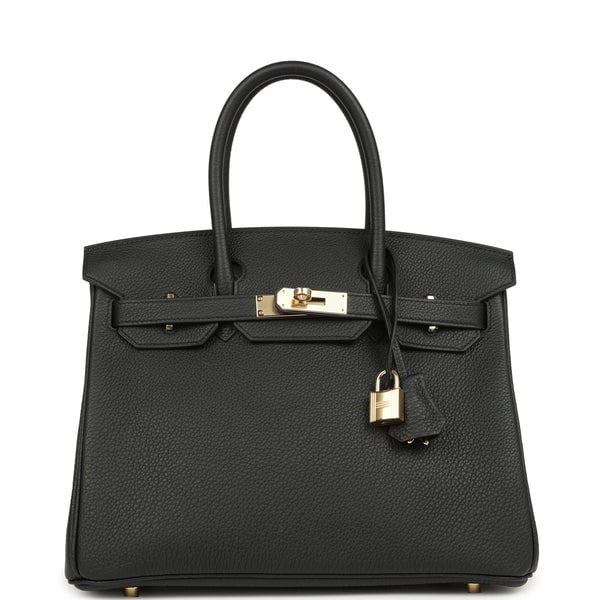 Hermes Hermes Birkin 30 Black Togo Permabrass Hardware