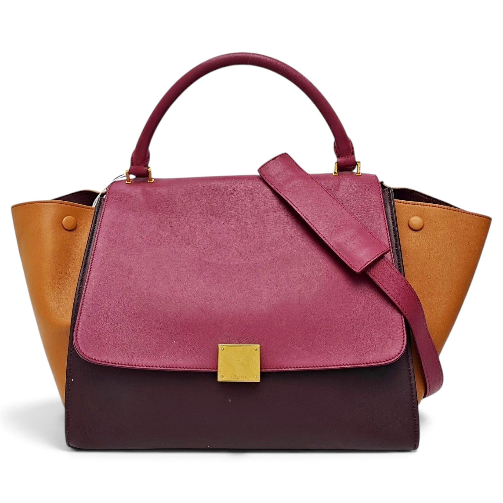 Trapèze leather handbag