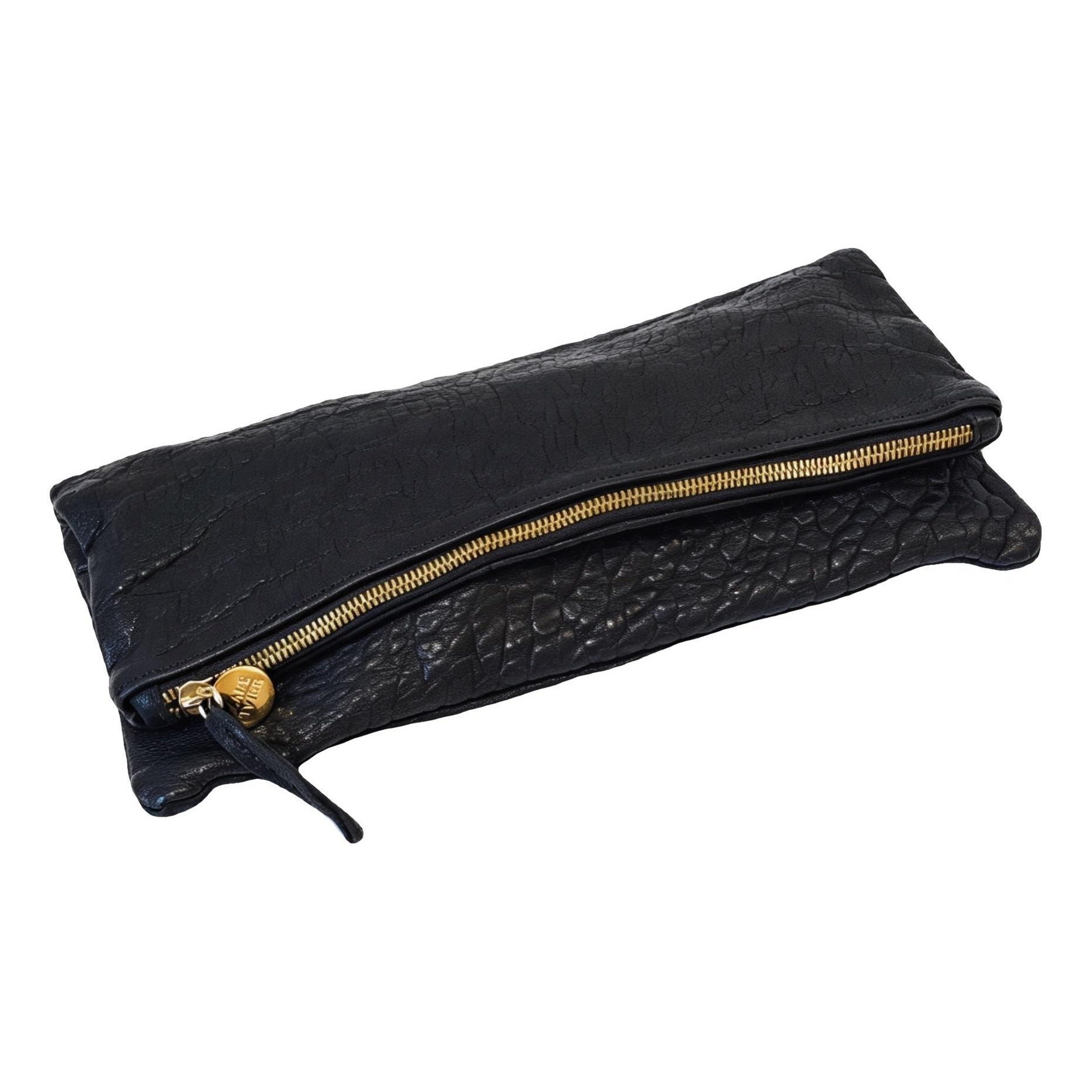 Leather clutch bag