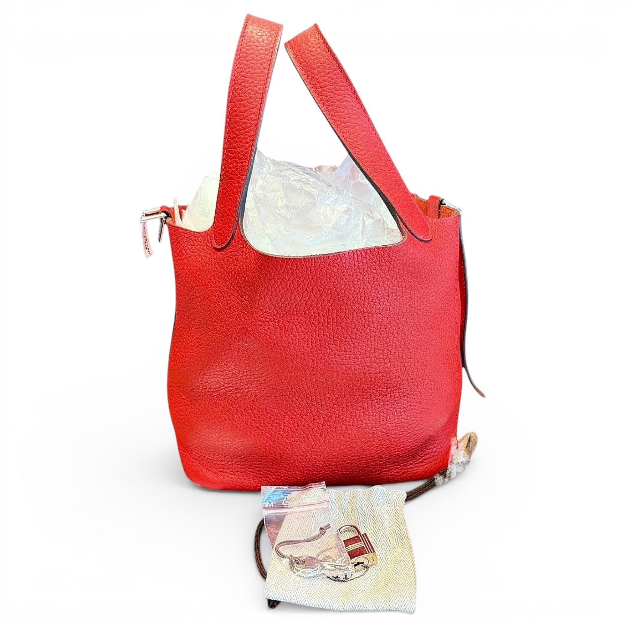 Picotin leather tote