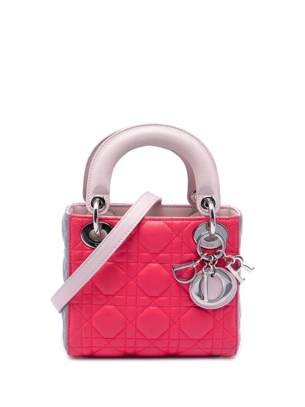 2014 Mini Tricolor Lambskin Cannage Lady Dior satchel