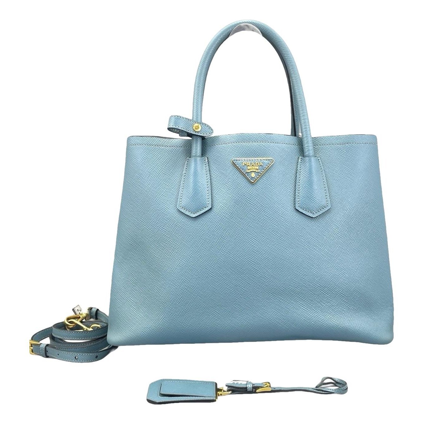 Double leather handbag