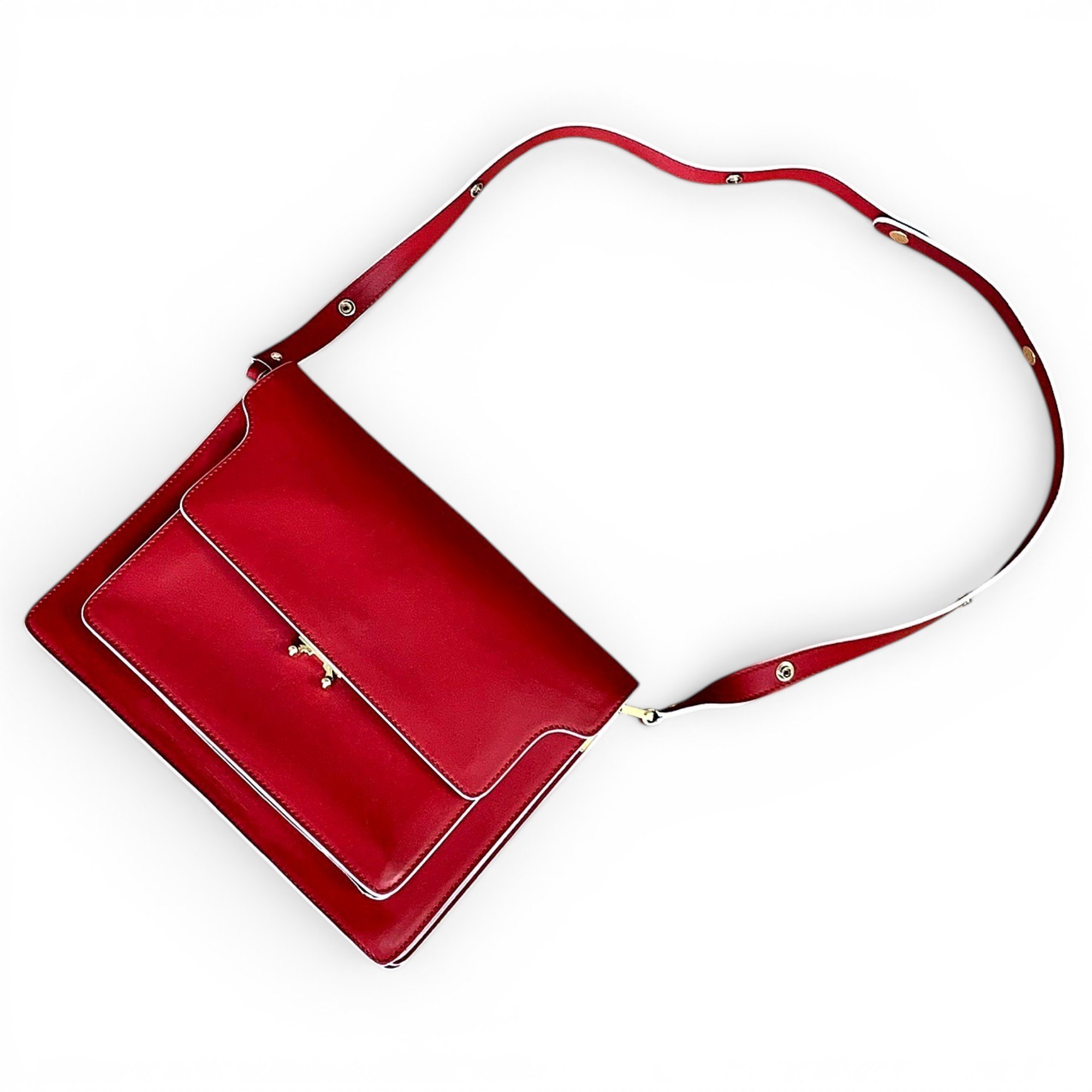 Trunk leather crossbody bag
